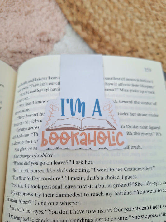 “I’m a Bookaholic” Magnetic Bookmark – Fun Bookish Gift for Readers