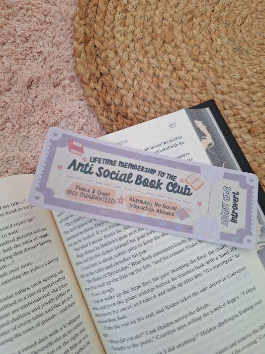 📚 Anti-Social Bookmark – Introvert & Book Lover Gift