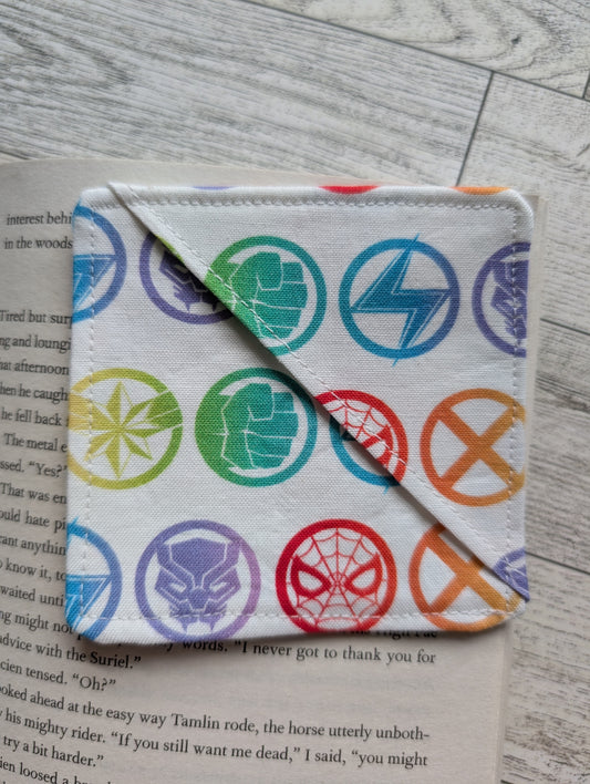 Superhero Fabric Corner Bookmark – Comic Book & Marvel-Inspired Bookish Gift