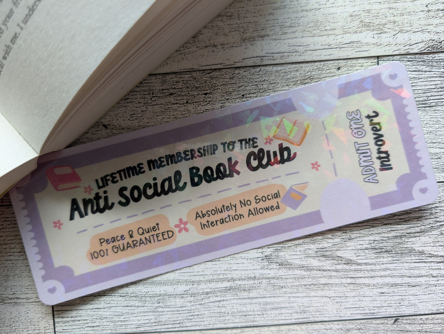 📚 Anti-Social Bookmark – Introvert & Book Lover Gift