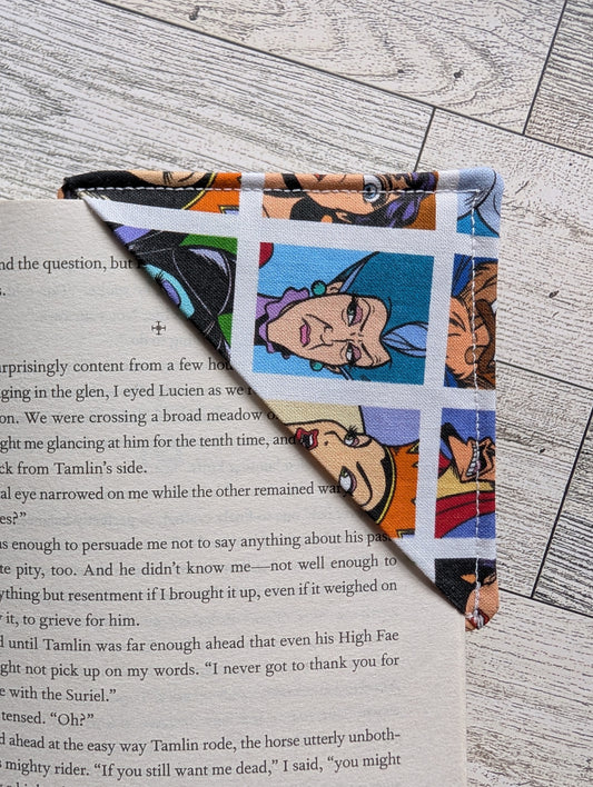 🖤 Villain-Inspired Fabric Corner Bookmark – Handmade Dark Academia Reading Accessory